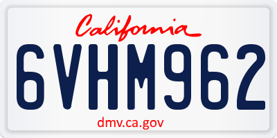 CA license plate 6VHM962