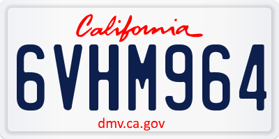 CA license plate 6VHM964
