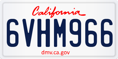 CA license plate 6VHM966
