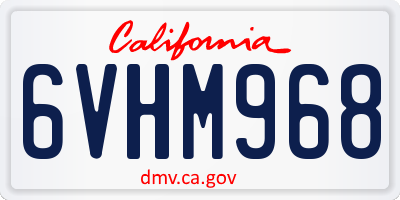 CA license plate 6VHM968