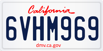 CA license plate 6VHM969