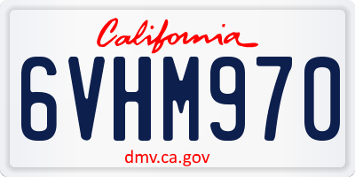 CA license plate 6VHM970