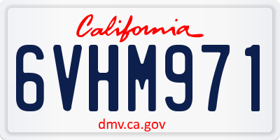 CA license plate 6VHM971