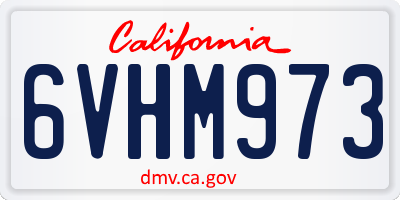 CA license plate 6VHM973