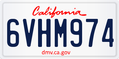 CA license plate 6VHM974