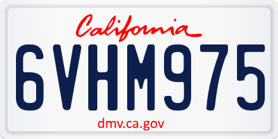 CA license plate 6VHM975