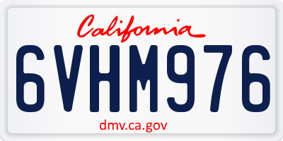 CA license plate 6VHM976