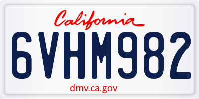 CA license plate 6VHM982