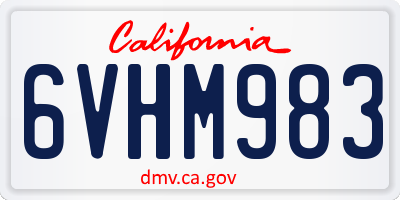 CA license plate 6VHM983