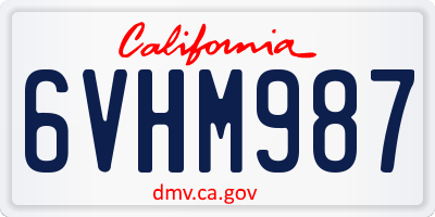 CA license plate 6VHM987