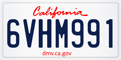 CA license plate 6VHM991