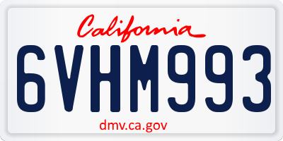 CA license plate 6VHM993