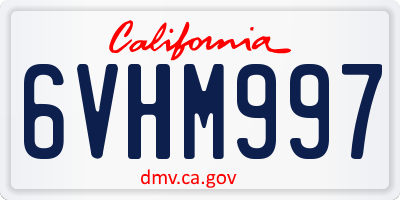 CA license plate 6VHM997