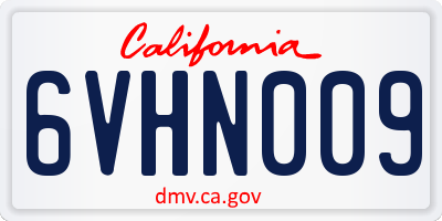CA license plate 6VHN009