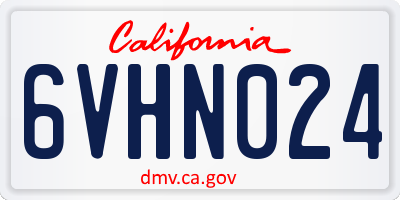 CA license plate 6VHN024