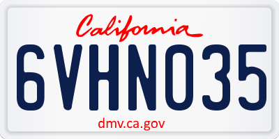 CA license plate 6VHN035
