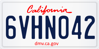 CA license plate 6VHN042