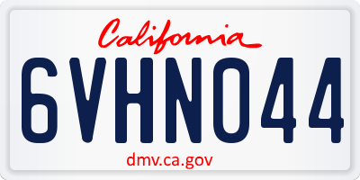 CA license plate 6VHN044