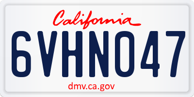 CA license plate 6VHN047