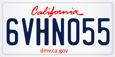 CA license plate 6VHN055