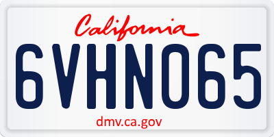 CA license plate 6VHN065