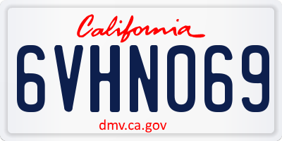 CA license plate 6VHN069