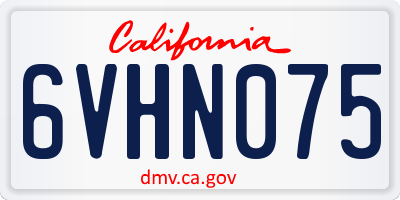 CA license plate 6VHN075