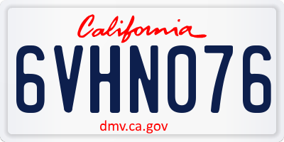 CA license plate 6VHN076
