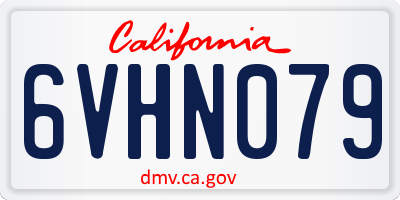 CA license plate 6VHN079