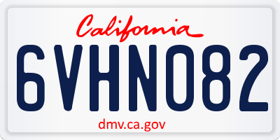 CA license plate 6VHN082