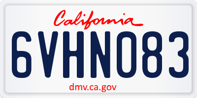 CA license plate 6VHN083