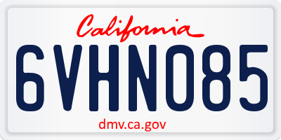 CA license plate 6VHN085