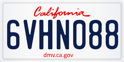 CA license plate 6VHN088