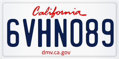 CA license plate 6VHN089