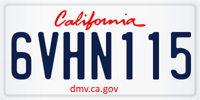 CA license plate 6VHN115