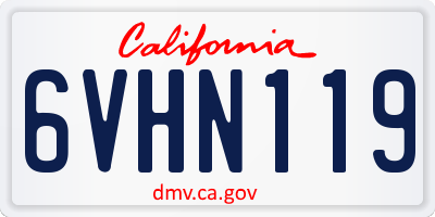 CA license plate 6VHN119