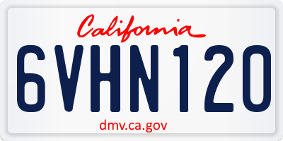 CA license plate 6VHN120
