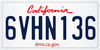 CA license plate 6VHN136