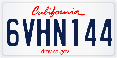 CA license plate 6VHN144