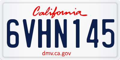 CA license plate 6VHN145