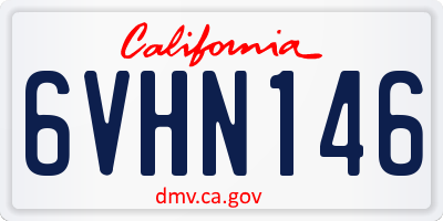 CA license plate 6VHN146