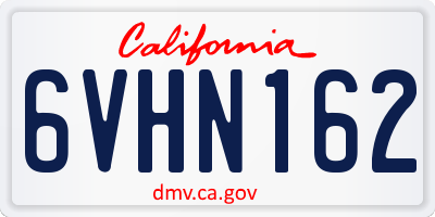 CA license plate 6VHN162