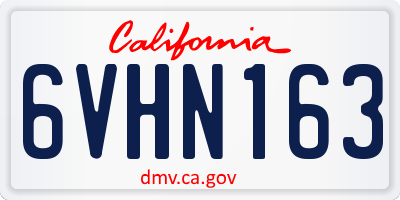CA license plate 6VHN163