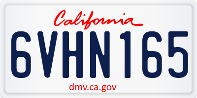 CA license plate 6VHN165