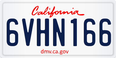 CA license plate 6VHN166