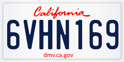 CA license plate 6VHN169