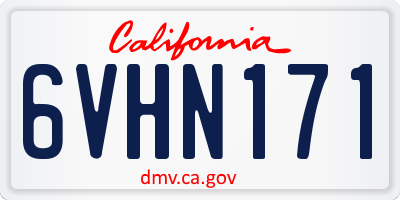 CA license plate 6VHN171