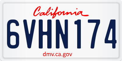 CA license plate 6VHN174