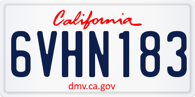 CA license plate 6VHN183