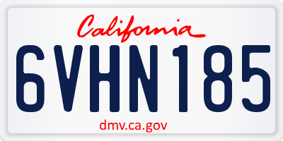 CA license plate 6VHN185